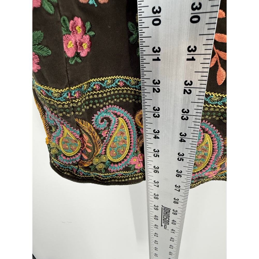 Vintage Biya Two Ten Ten Five Embroidered Paisley Floral Cotton Coat Jacket S - Picture 9 of 13